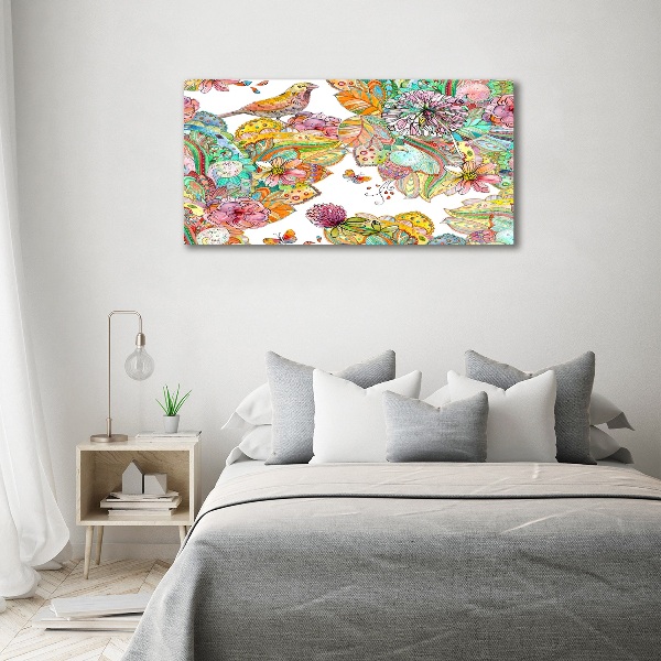 Acrylbild Fotodruck Vogel und Ornamente