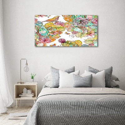 Acrylbild Fotodruck Vogel und Ornamente