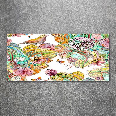 Acrylbild Fotodruck Vogel und Ornamente