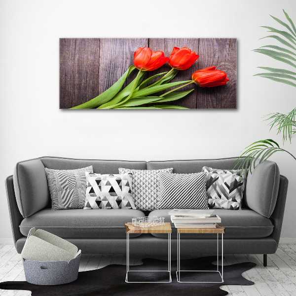 Acrylbild Fotodruck Rote Tulpen