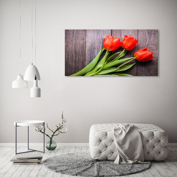 Acrylbild Fotodruck Rote Tulpen