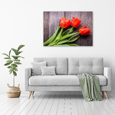 Acrylbild Fotodruck Rote Tulpen