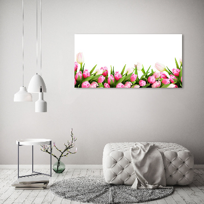 Acrylglas-Druck Rosa Tulpen