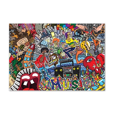Acrylbild Fotodruck Musikalische Collage