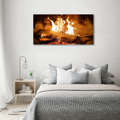 Foto auf Acryl Holz im Kamin