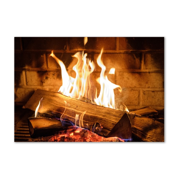 Foto auf Acryl Holz im Kamin