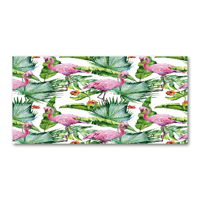 Acrylglas-Druck Flamingos Pflanzen