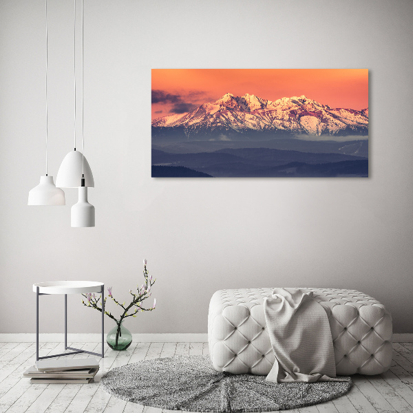Bild auf Acrylglas Sonnenaufgang in den Tatra-Bergen
