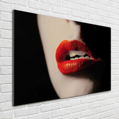 Acrylbild Fotodruck Rote Lippen