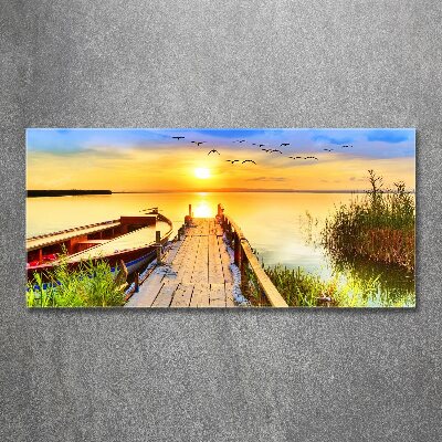 Foto auf Acryl Boot und Pier