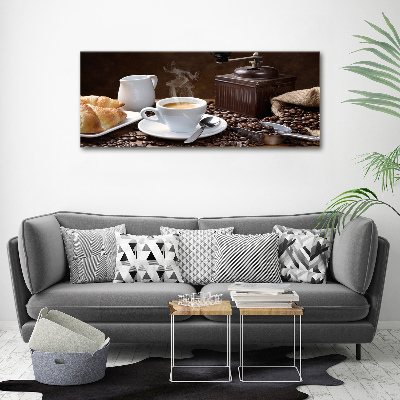 Acrylbild Fotodruck Croissants und Kaffee