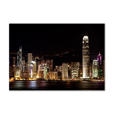 Acrylglas-Druck Hongkong bei Nacht