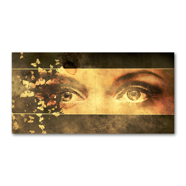 Acrylbild Fotodruck Augen und Schmetterlinge