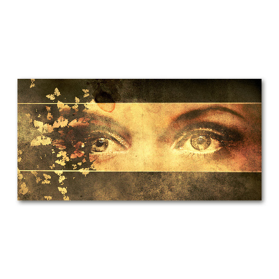 Acrylbild Fotodruck Augen und Schmetterlinge