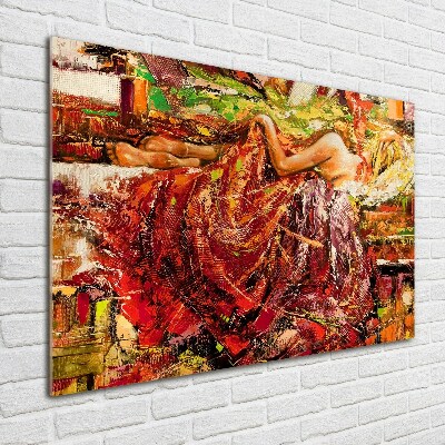 Acrylbild Fotodruck Schlafende Frau