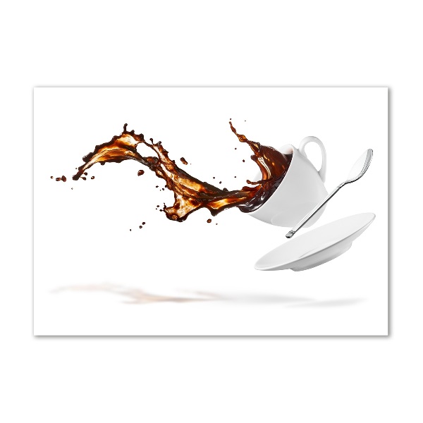 Foto auf Acryl verschütteter Kaffee