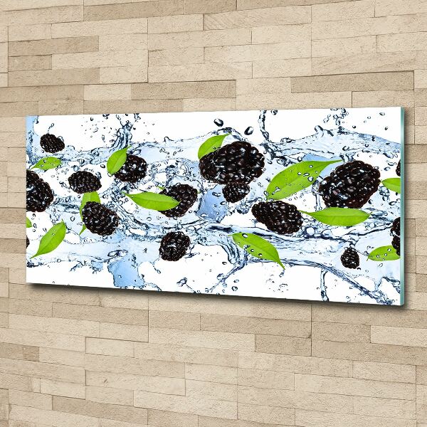 Foto auf Acryl Brombeeren und Wasser