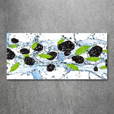 Foto auf Acryl Brombeeren und Wasser