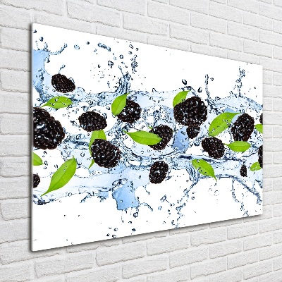 Foto auf Acryl Brombeeren und Wasser