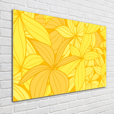 Acrylbild Fotodruck Hintergrund mit gelben Blumen