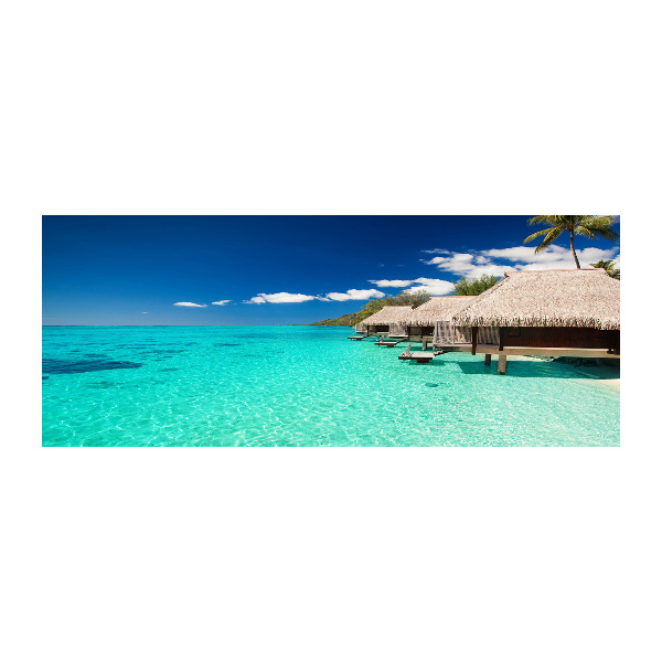 Foto auf Acryl Bungalows über dem Wasser