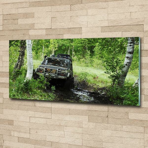 Bild auf Acrylglas Jeep im Wald