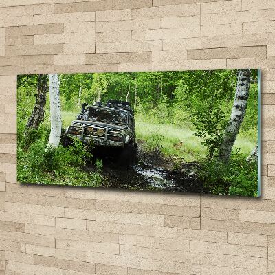 Bild auf Acrylglas Jeep im Wald