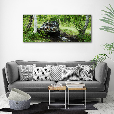 Bild auf Acrylglas Jeep im Wald