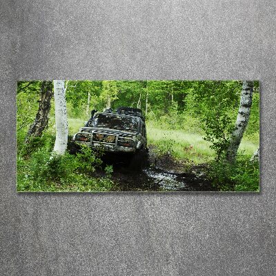 Bild auf Acrylglas Jeep im Wald