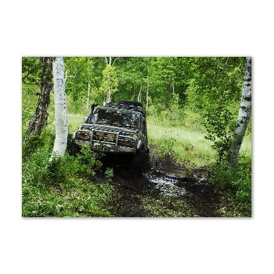 Bild auf Acrylglas Jeep im Wald