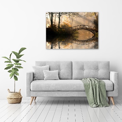 Foto auf Acryl Alte Brücke im Herbst