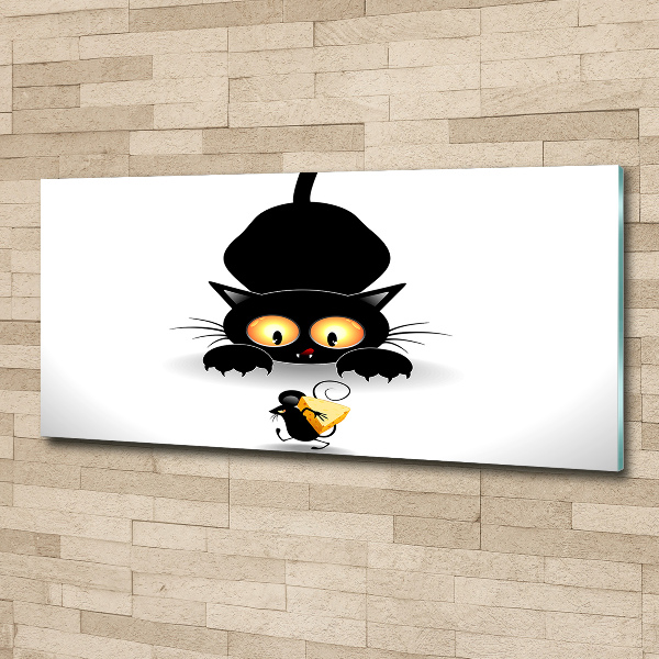 Foto auf Acryl Katz und Maus