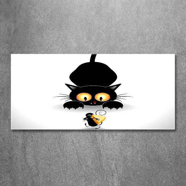 Foto auf Acryl Katz und Maus