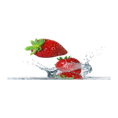 Acrylglas-Druck Erdbeeren und Wasser