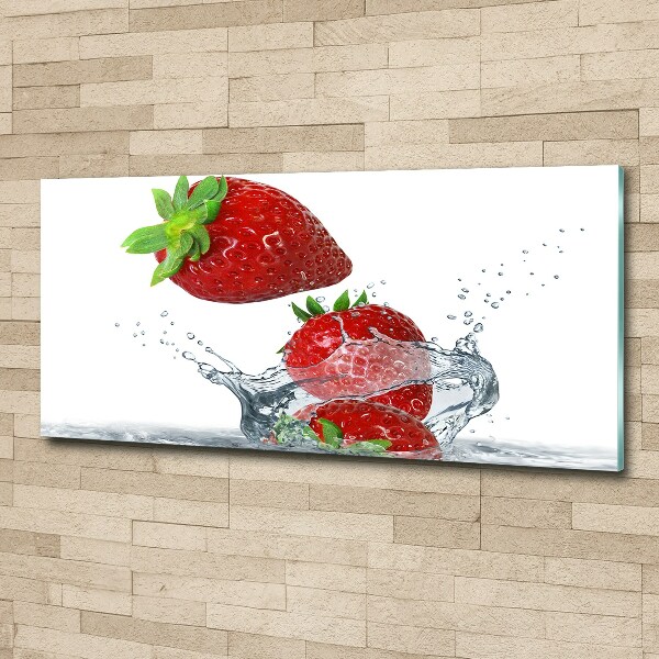 Acrylglas-Druck Erdbeeren und Wasser