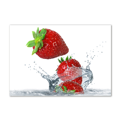 Acrylglas-Druck Erdbeeren und Wasser