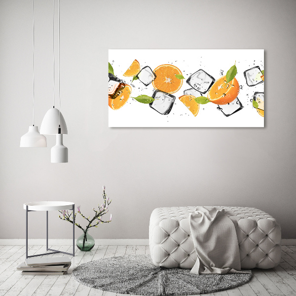 Foto auf Acryl Orangen mit Eis