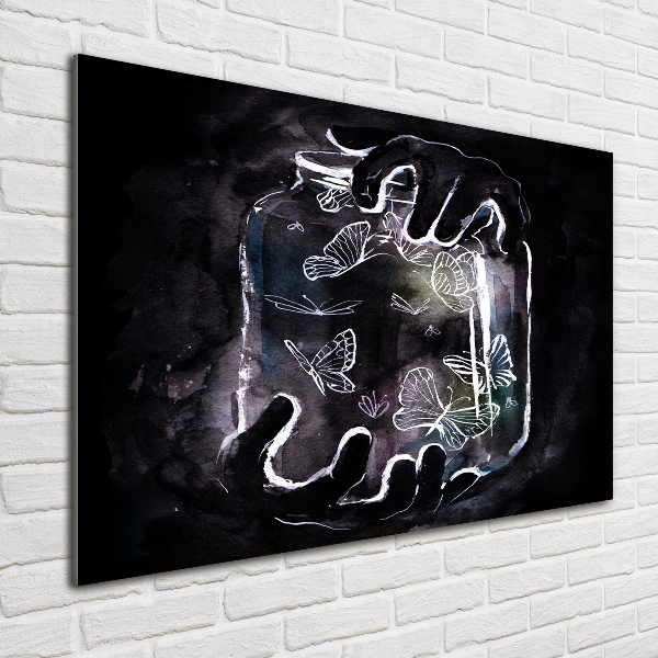 Acrylbild Fotodruck Schmetterlinge im Glas