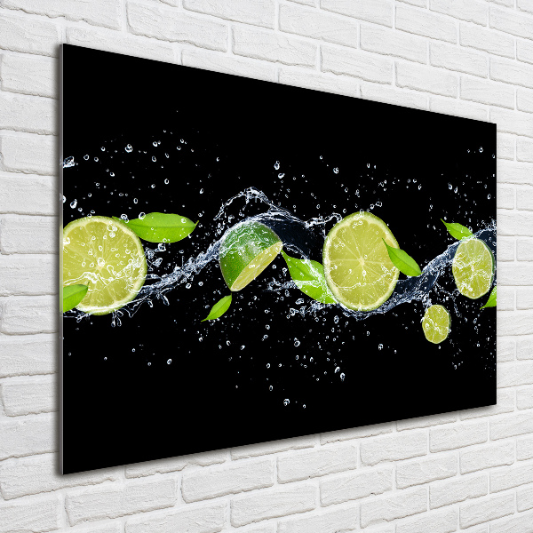 Acrylbild Fotodruck Limetten und Wasser