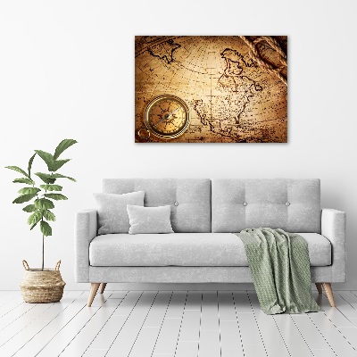 Bild auf Acrylglas Kompass auf der Karte