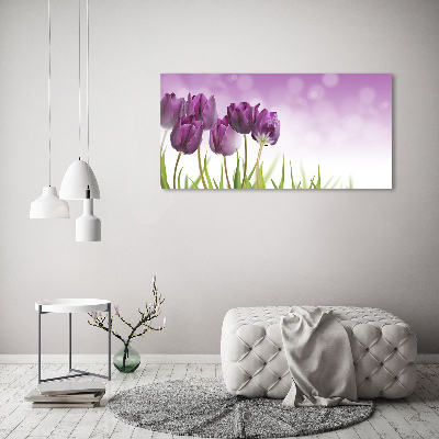 Acrylglas-Druck Lila Tulpen
