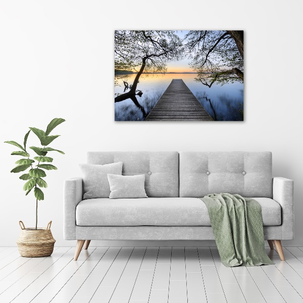 Foto auf Acryl Pier am See