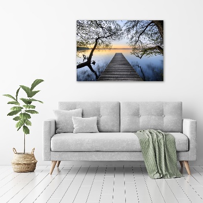 Foto auf Acryl Pier am See