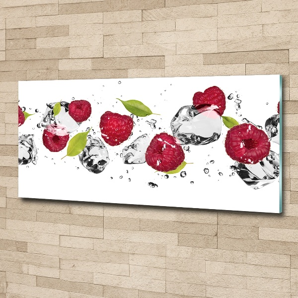 Bild auf Acrylglas Himbeere und Wasser