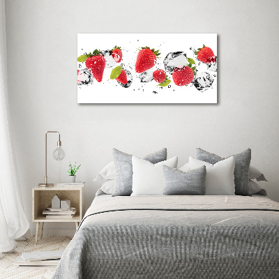 Foto auf Acryl Erdbeeren und Wasser