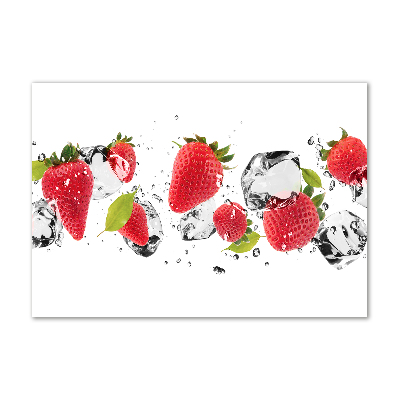 Foto auf Acryl Erdbeeren und Wasser