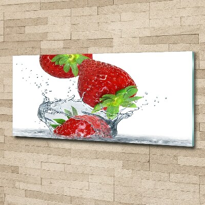 Acrylglas-Druck Erdbeeren und Wasser