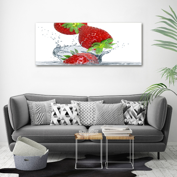 Acrylglas-Druck Erdbeeren und Wasser