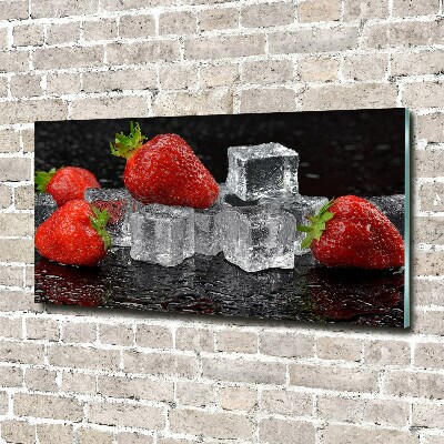 Foto auf Acryl Erdbeeren mit Eis