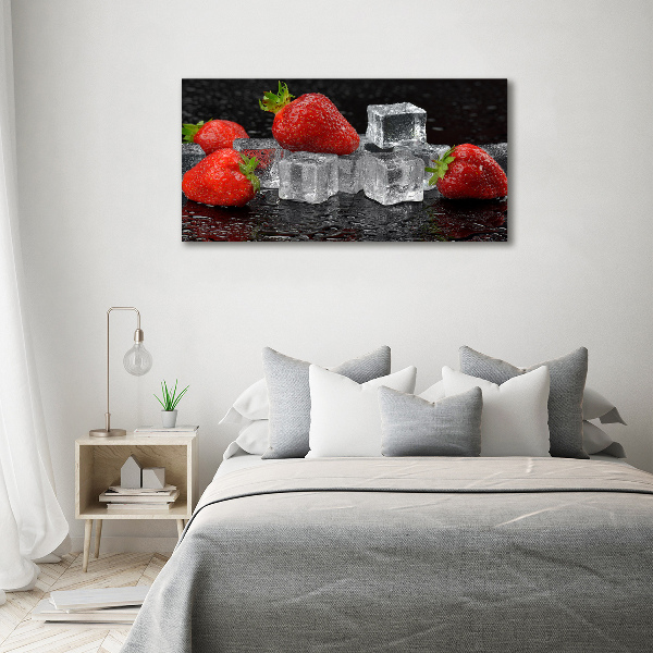 Foto auf Acryl Erdbeeren mit Eis